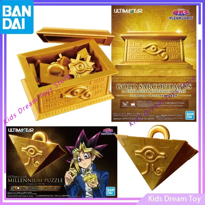 Model Kit Yugioh Bandai - バンダイ-ultimagearミレニアムアクションフィギュア,ゴールドとシルバーの象眼細工のパズルフィギュア,オリジナルの標準フィギュア,ギフト玩具モデル,在庫あり