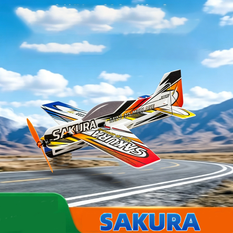 Model Kit Expert - SAKURA EPPマイクロ3D RC飛行機キット（未組立）、初心者向け屋内DIYエアロバティックモデル、軽量ホビー飛行機組み立てキット