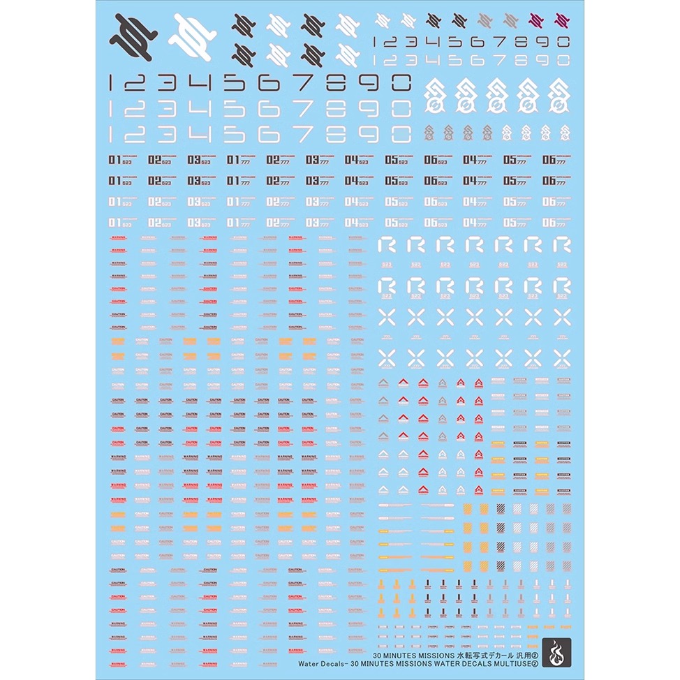 Model Kit Water Decal - マルチユース2蛍光ウォーターデカール 1/144スケール 30分ミッションモデルキット DIYホビー改造アップグレード詳細