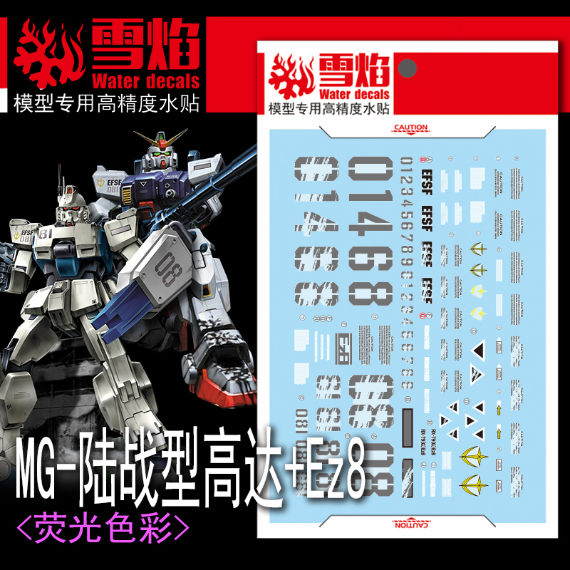 Model Kit Decals - スライディングステッカー,1/100 mg RX-79 [g] e8,蛍光ステッカーモデル,おもちゃのアクセサリー