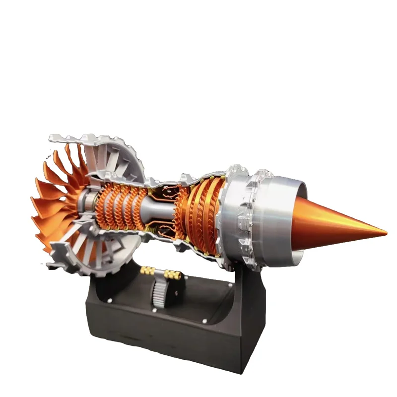 Model Kit Jet Engine - ターボファンエンジン航空モデルアセンブリキット、電気充電、速度調整、ジェット航空飛行機エンジンモデル、DIY、27cm