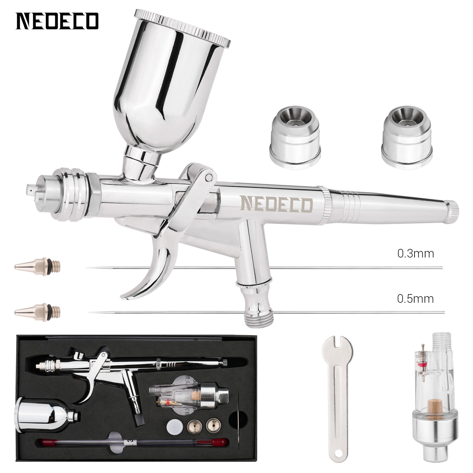 Model Kit Nipper - ピストルグリップエアブラシキット 0.3 ミリメートル/0.5 ミリメートルファンキャップ付き 15CC 流体カップ効率車モデル