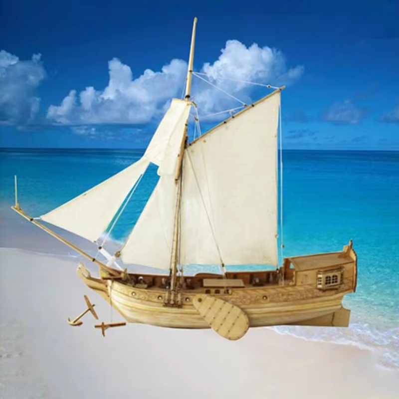 Model Kit Yacht - 木製組立モデルキット古典的な帆船オランダ王室ヨット木製帆船キットグッズ装飾 30 センチメートル