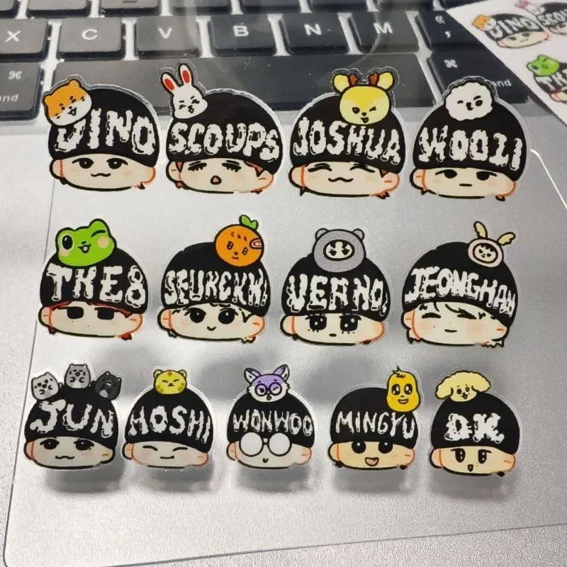 Model Kit Decals - SEVENTEENeds かわいいかわいいビッグヘッドクリエイティブファンサポートグッズ 3D 防水転写ステッカー再利用可能な装飾デカール