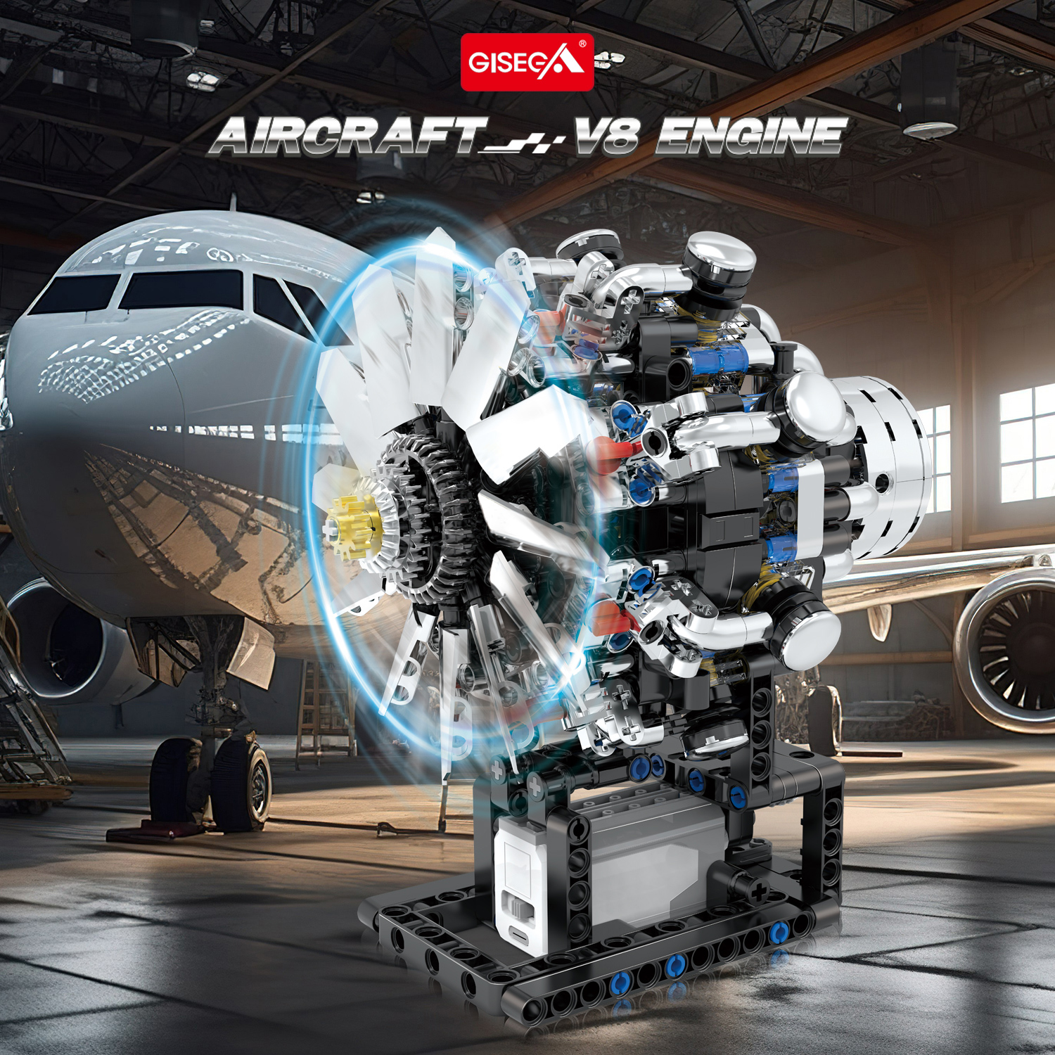 Model Kit Jet Engine - DIY機械式ジェットエンジン組み立てブロックキットモーター可動航空機エンジンモデルSTEM組み立て玩具コレクタブルデコレーション