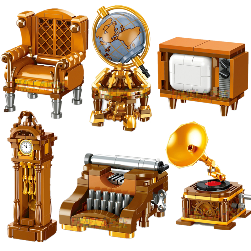 DIYレトロ電気タイプライター家電革製ソファ地球儀家具蓄音機 - Model Kit Expert のレビューと価格
