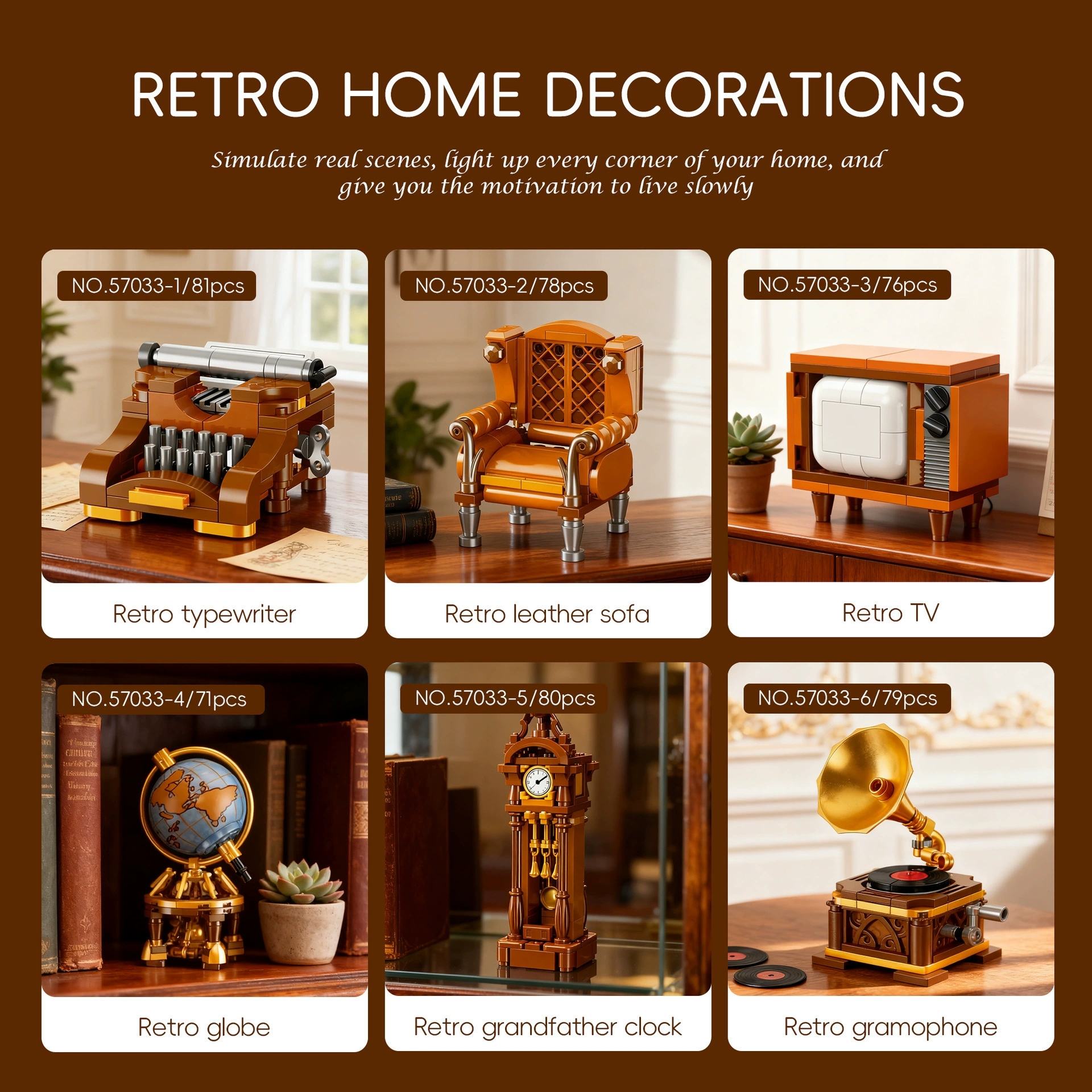 DIYレトロ電気タイプライター家電革製ソファ地球儀家具蓄音機 - Model Kit Expert のレビューと価格